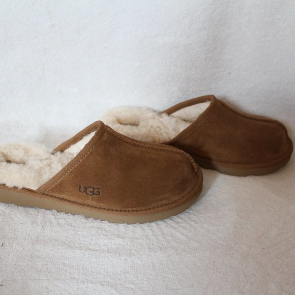 NIB UGG WOMEN'S SUEDE SHEARLING SLIP ON SLIPPERS - Picture 9 of 10